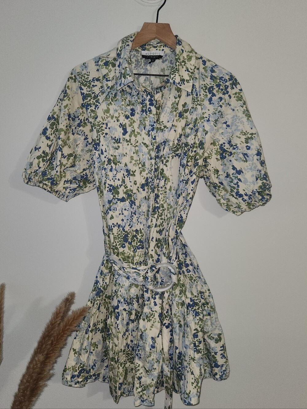 Eloquii Blue Floral Mini Dress